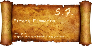 Streng Fiametta névjegykártya